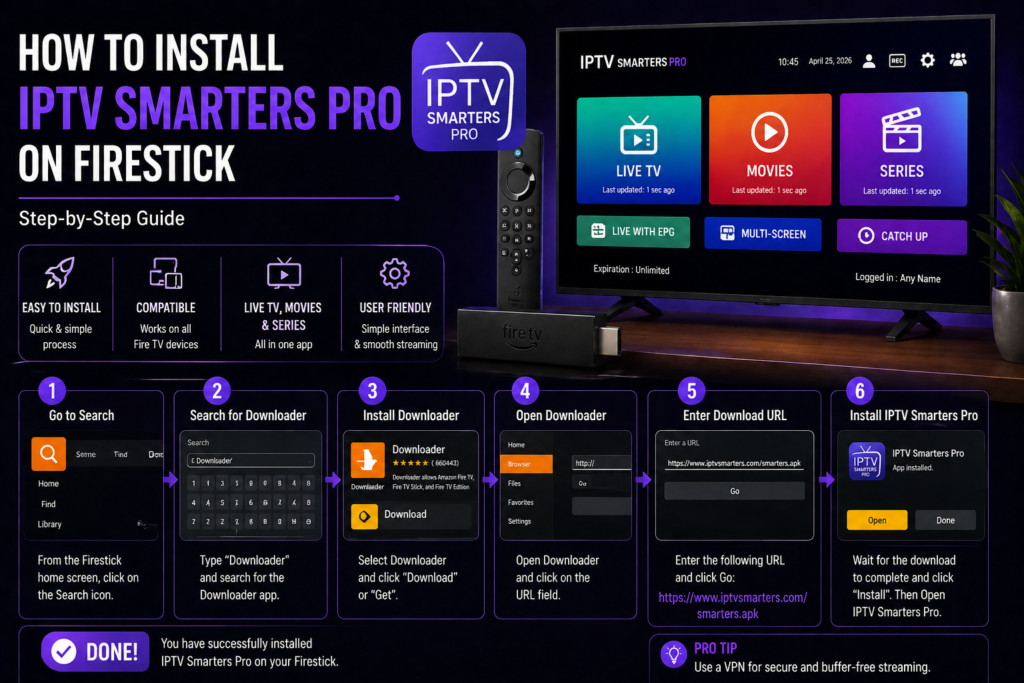 How to Install IPTV Smarters Pro on Firestick (2026 Guide)